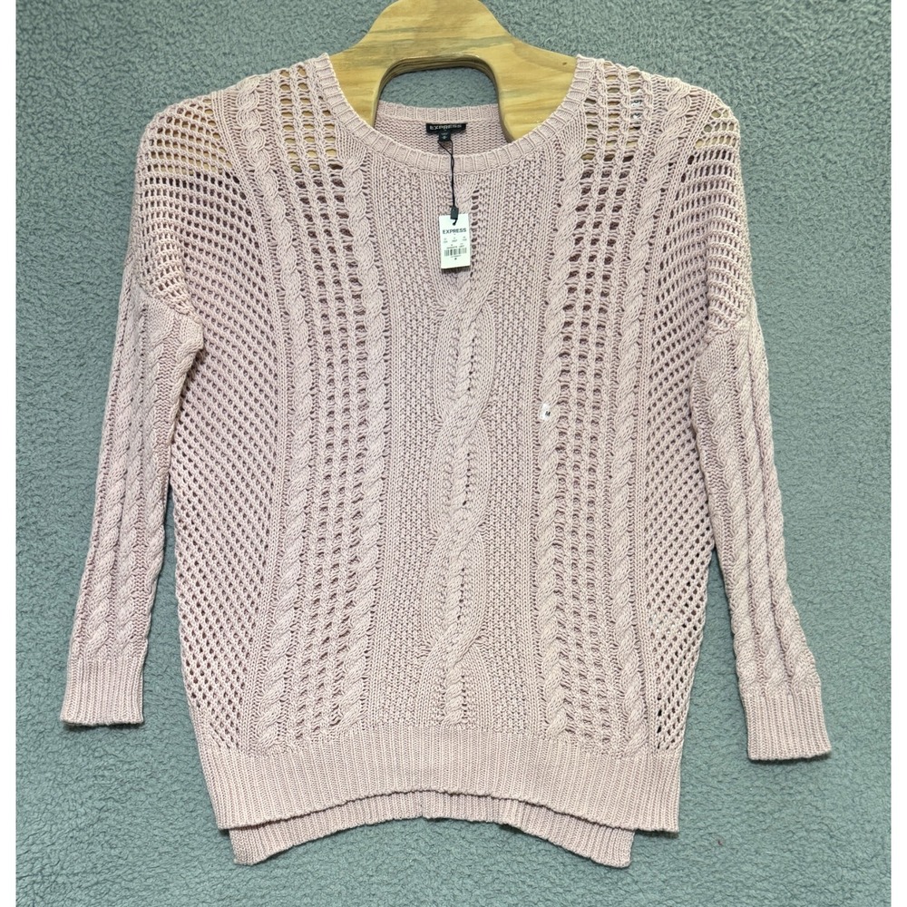 Express oversized knitted long sleeve sweater Womens Size Medium NEW Pink